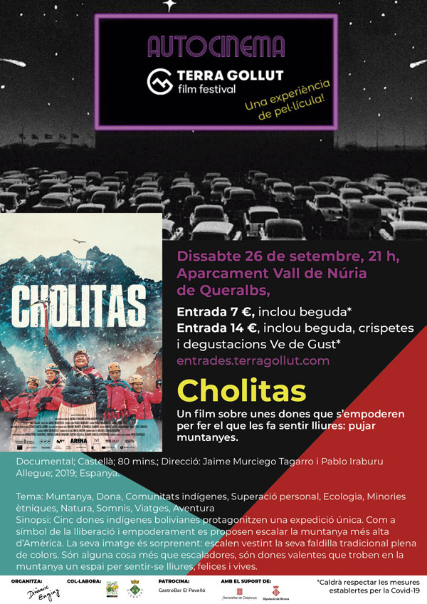 Autocinema film de muntanya "Cholitas" i presentació del programa del TERRA GOLLUT film festival 2020